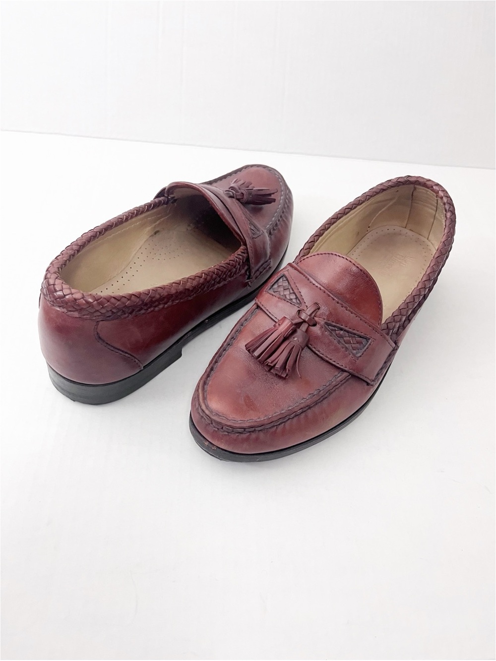 ALLEN EDMONDS Maxfield Brown Leather Tassel Slip On Loafers Size 8.5 Casual
